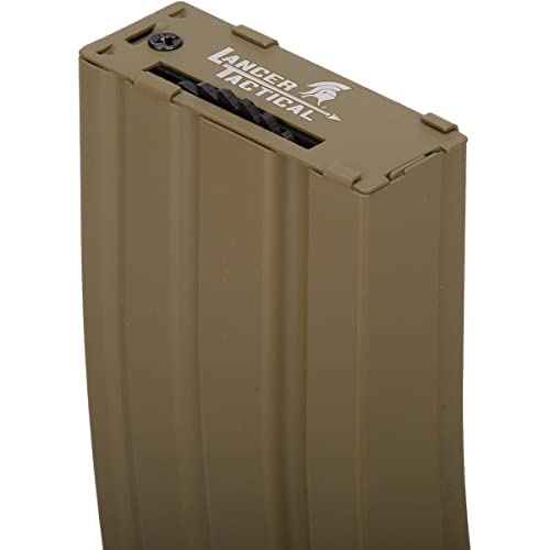 Lancer Tactical Full Metal Steel M4/M16 300 Round High Capacity AEG Airsoft Magazine Clip (Tan/Pack of 5)