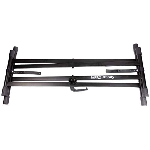 RockJam Xfinity Heavy-Duty, Double-X, Pre-Assembled, Infinitely Adjustable Piano Keyboard Stand with Locking Straps