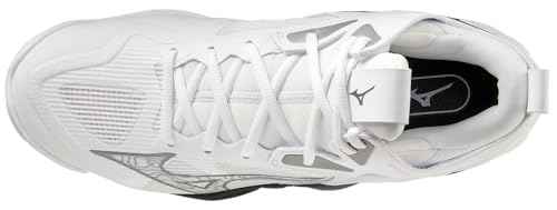 Mizuno Wave Momentum 3 Mid Unisex Volleyball Shoe, White-Black, 17 Narrow US Men