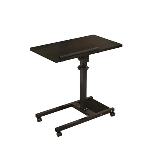 TigerDad Mobile Adjustable Height Laptop Stand PC Portable Laptop Swivel Table Rolling Table with Wheels Caster and Mouse ...
