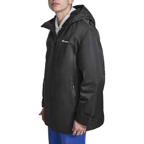 Champion mens Sherpa Lined Mid-length Sideline Jacket With Hood