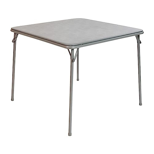 EMMA + OLIVER 33.5" Square Multipurpose Folding Card Table for 4 Players, Portable Square Folding Table with Padded Vinyl ...