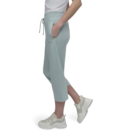 DKNY Women's Mini Stud Logo Cropped Sweatpant