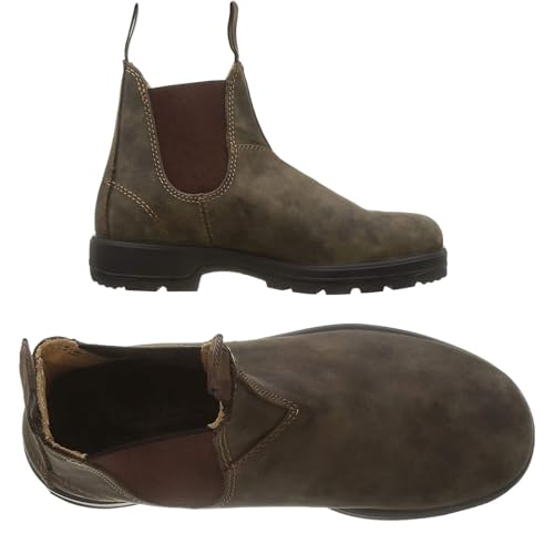 BEDGMDEG Men'S Waterproof Block Heel Chelsea Boots Retro Non-Slip Pull-On Work Hiking Boots