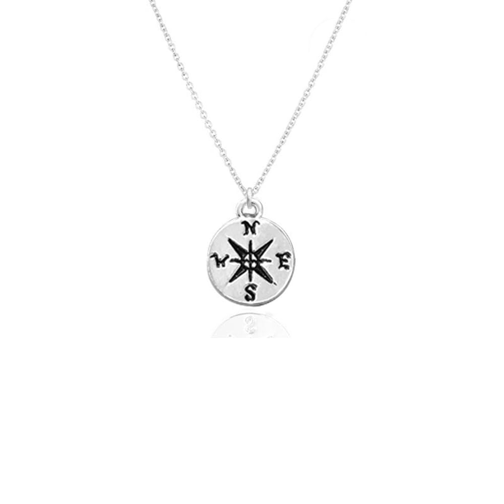 LANG XUAN Message Card Compass Pendant Necklace Friendship Starfish Good Luck Elephant Pendant Chain Necklace with Gift Card