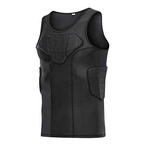DGXINJUN Men Padded Chest Rib Protector Vest 4-Pads Shirt for Adult Football Baseball Softball Rugby Basketball