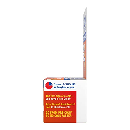 Zicam Cold Remedy Zinc Rapidmelts | Orange Cream Flavor | Shortens Cold Duration | Sugar-Free | Homeopathic