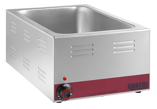 Kratos Commercial Electric Countertop Food Warmer and Cooker, 120V, 1500 Watts, Stainless Steel Portable Steam Table, Fits a 12" x 20" Food Pan (28W-169)