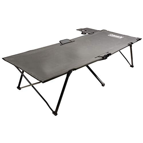 Coleman Pack-Away Big ‘n Tall Camping Cot with Removable Side Table, Extra Wide Cot Fits Adults up to 6ft 6in or 300lbs, C...