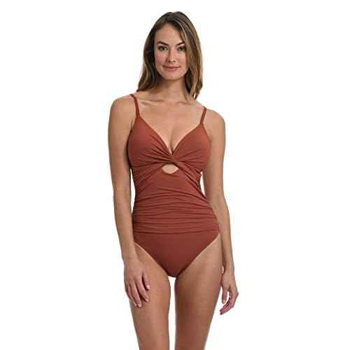 La Blanca Womens Island Goddess Twist Keyhole One Piece Swimsuit