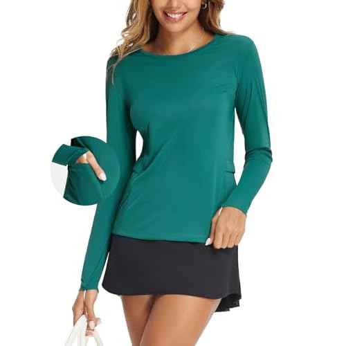 baleaf Women's Sun Shirt UV Protection Shirts Rash Guard Pockets SPF UPF 50+ Quick Dry Long Sleeve Clothing