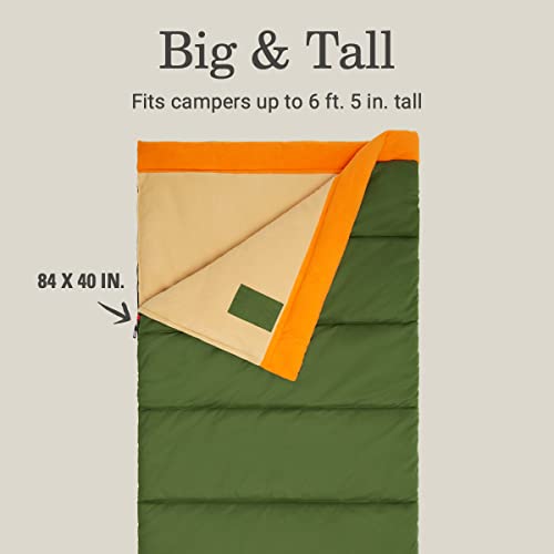 Coleman Big Game 0°F Big & Tall Sleeping Bag, Cold Weather Adult Sleeping Bag with Sherpa & Flannel Lining and 2-Way Zippe...
