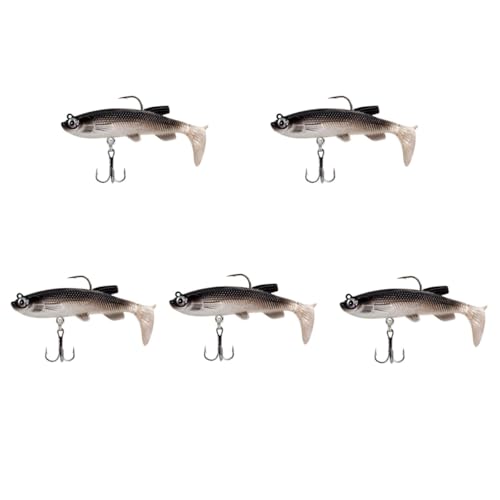 5-Pack 8cm Soft Fish Baits with Cool Hooks – Ultra-Realistic Artificial Lures for Successful Fishing Adventures