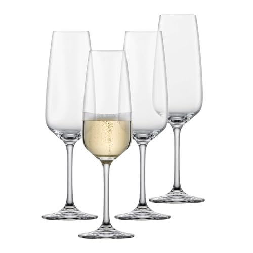 SCHOTT ZWIESEL Tulip Champagne Glass (Set of 4), Champagne Glasses with Effervescent Point, Dishwasher-Safe Tritan Crystal...