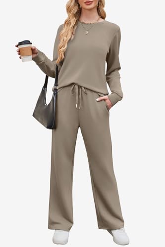 WIHOLL Lounge Sets for Women 2 Piece Travel Vacation Outfits Fall Sweatsuit Tracksuit