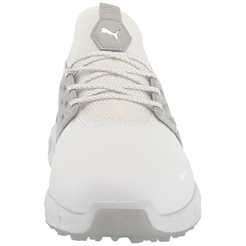 PUMA Men's Ignite Articulate Wide Golf Shoe, White Silver-High Rise, 7.5