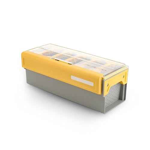 Plano EDGE Frog Bait Utility Box, Gray/Yellow, Holds Up to 50 Individual Frog Baits, Tackle Accessory Storage, Waterproof and Rust-Resistant Bait Storage Container