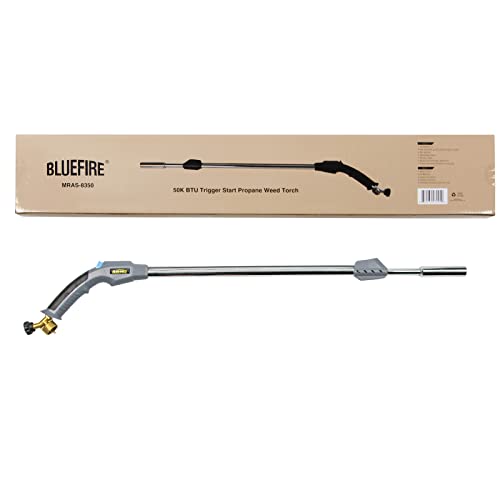 BLUEFIRE 38" Long Propane Weed Torch 50K BTU Trigger Start Self Ignition on Handle Heavy-Duty Portable Weeds Burning Garde...