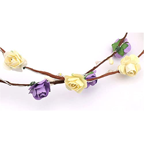 REQO Led Flower Crown 12pcs,Light Up Flower Crown Headband For Girls,Women,Kid, For Halloween Cosplay Christmas Birthday W...