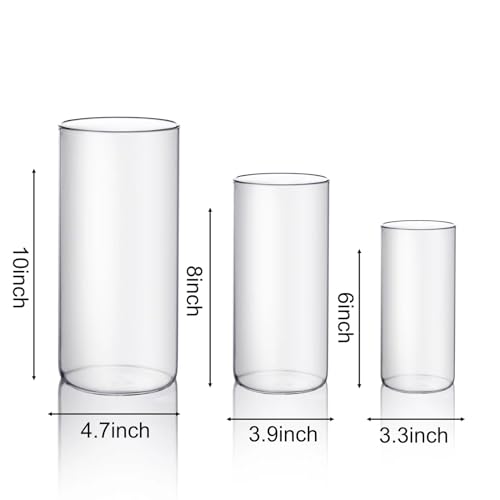 PHOSPHOR Hurricane Candle HoldersFor Pillar Candle Clear Glass Cylinder Centerpieces Vases Table Decoration Centerpiece Fl...