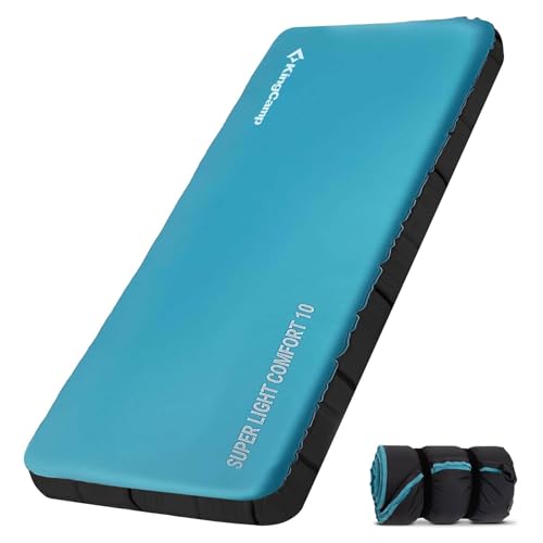 Kingcamp Air & Foam Sleeping Pad for Camping, 4" Portable Compact Inflatable Camping Mattress, High Support 4-Season Silen...