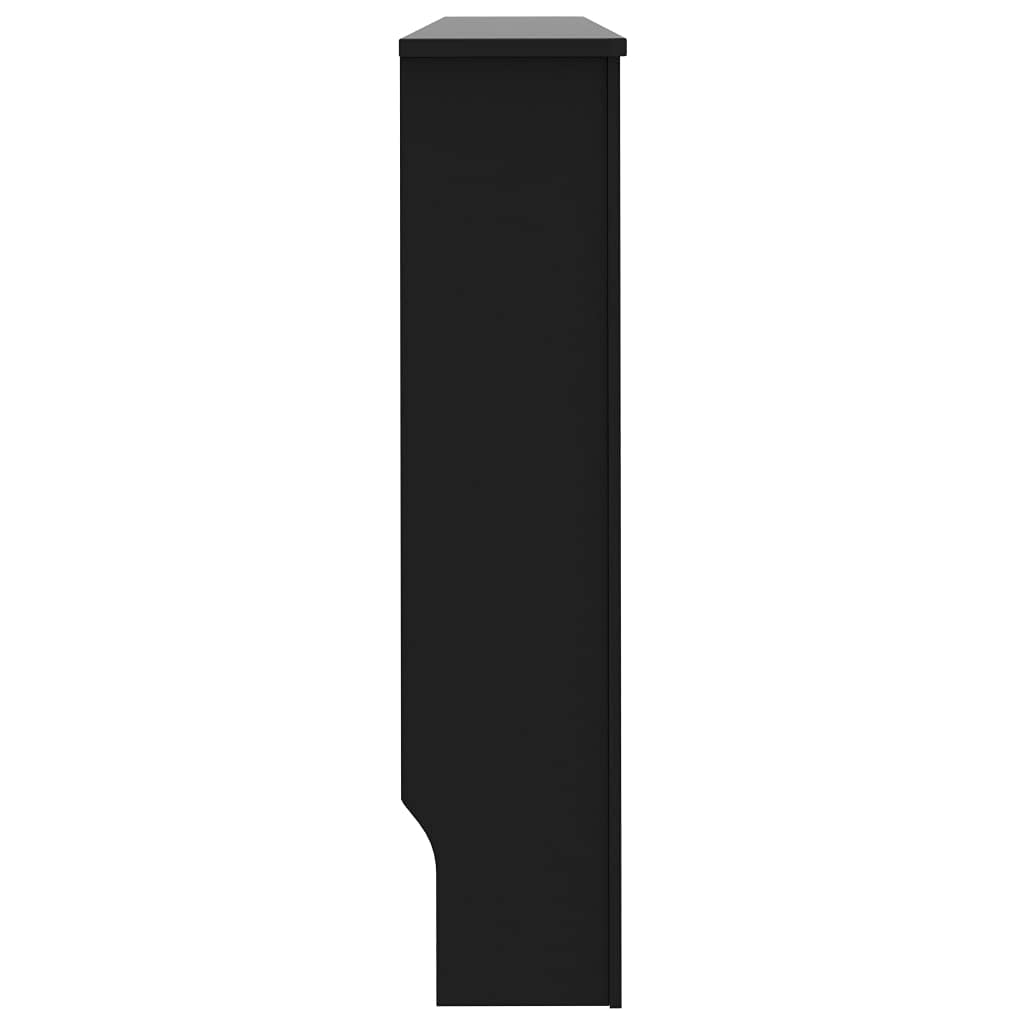 vidaXL Black Radiator Cover with Modern Slatted Design - Durable MDF Material - Easy to Assemble - Provides Additional Shelf Space