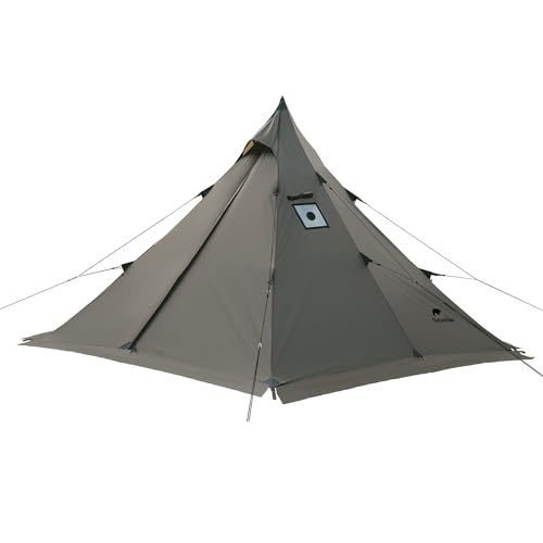 Naturehike Ranch Fire 4 Season Teepee Tent, 2 Person Hot Tent with Stove Jack, Windproof Waterproof Cold Weather Winter Te...