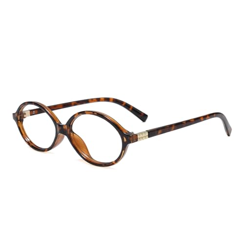 Slocyclub Fashion Oval Blue Light Blocking Glasses for Women Men Vintage Oval Small Frame Eyeglasses Retro Glasses, Whiske...