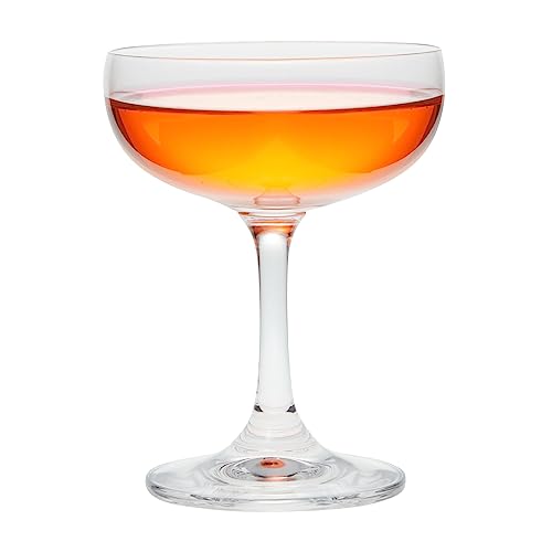 Juvale Coupe Glasses Set - 6 Count, 7 oz, Clear, Vintage-Inspired - Dishwasher Safe Cocktail Glasses for Parties & Bars - ...