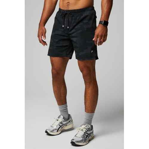 Fabletics Men's The One Short (Unlined), Training, Swimming, Lightweight, Quick-Dry, Zip Pocket, Stretch Woven