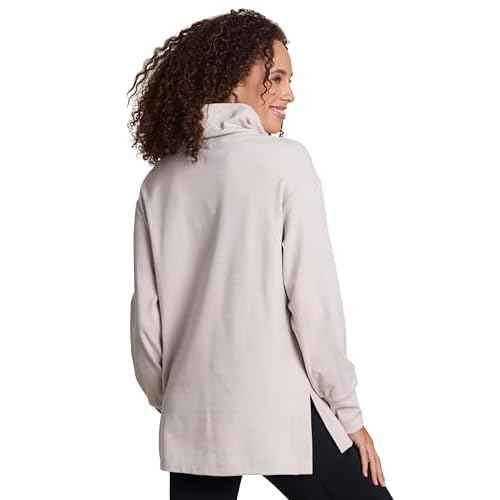 RBX Activewear Cowl Neck Sweater for Women, Lightweight Ultra Soft Plush Fleece Pullover Sweatshirt with Relaxed Fit