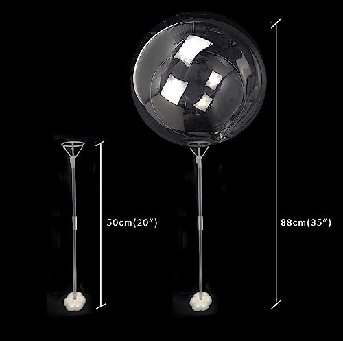 Lightsfever warm white 6pc LED Light up Balloon with sticks, stands and batteries, Table top centerpieces for party, Thank...
