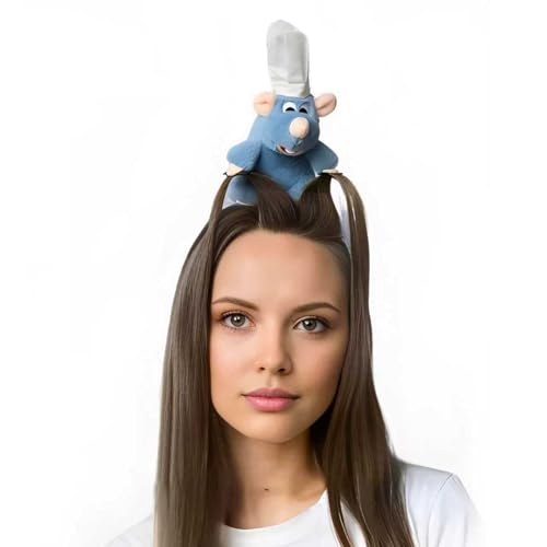 YUESE Funny Rat Chef Headband for Adults & Kids – Cute Mouse Costume with Chef Hat – Cooking Theme Party Hair Accessory – ...