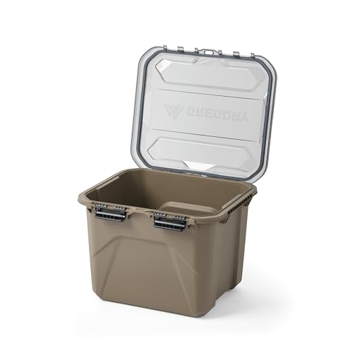 Gregory Alpaca 50L Waterproof Gear Organization/Camping Gear Box with Transparent Removeable Lid, Mirage Tan