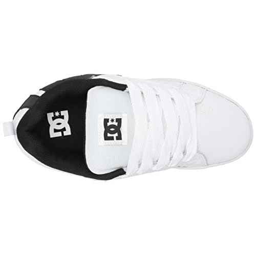 DC Men's Court Graffik Skate Shoe, White/Black/Black,17 M US