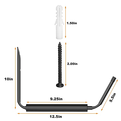 WALMANN Lightweight Kayak Storage Rack, Wall Mount Kayak Hooks for Garage Utility Storage Hangers for Canoe, Surfboard, Sk...