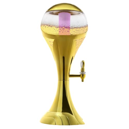3L Wine Dispenser with LED Lights & Ice Tube,Elegant Glass Beverage Dispenser for Parties, 101oz Clear Sphere Drink Server...