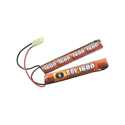 Lancer Tactical Nimh Airsoft Battery Compatible with AEG Airsoft Gun (9.6V, 1600 mAh Nunchuck)