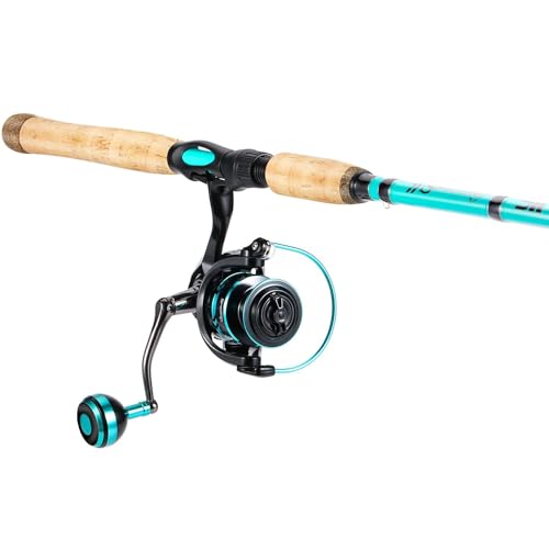 Sougayilang 7’ Fishing Rod and Reel Spinning Combo, 2 Piece Fishing Rod, Size 4000 Reel, Right/Left Handle Position, Suita...
