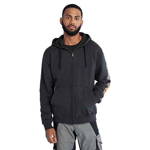 Timberland unisex adult Hood Honcho Sport Full-zip Hooded Sweatshirt Outdoors Equipment, Black, Small US
