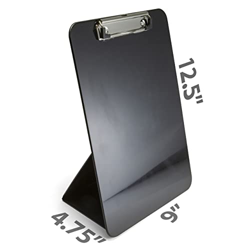Officemate Recycled Plastic Free Standing Clipboard with Easel Back, Lightweight Portable Writing Foldable Clip Board for ...