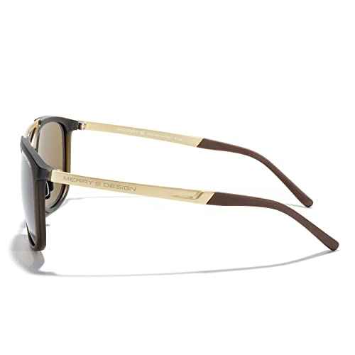 MERRY'S Square Polarized Sunglasses for Men Women Vintage Double Bridge Sunglasses Mirrored Lens