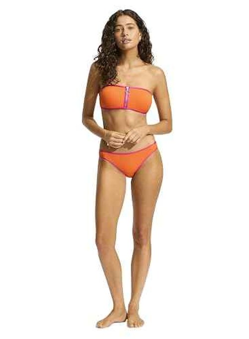 Seafolly Women's Standard Hipster Bikini Bottom Swimsuit, Beach Bound Turmeric