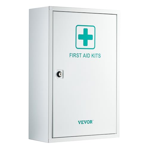 VEVOR 3-Shelf First Aid Cabinet, 1000 Pieces, Large Capacity First Aid Kit, Wall Mounted Medicine Cabinet, OSHA & ANSI 201...