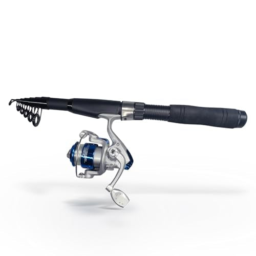 Fishing Pole Set, 2PACK Fishing Rod Combo with Telescopic Fishing Pole Spinning Reels Fishing Lures Fishing Pliers and Tra...