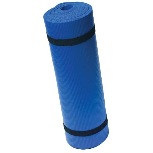 Harbinger Ribbed Durafoam Exercise Mat 5/8-Inch, Blue