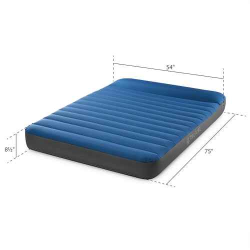 Intex 60412E TruAire Luxury Camping Mattress: Fiber-Tech ? Puncture-Resistant Laminate ? QuickFill USB Air Pump ? 600lb Weight Capacity ? Full Size, Blue