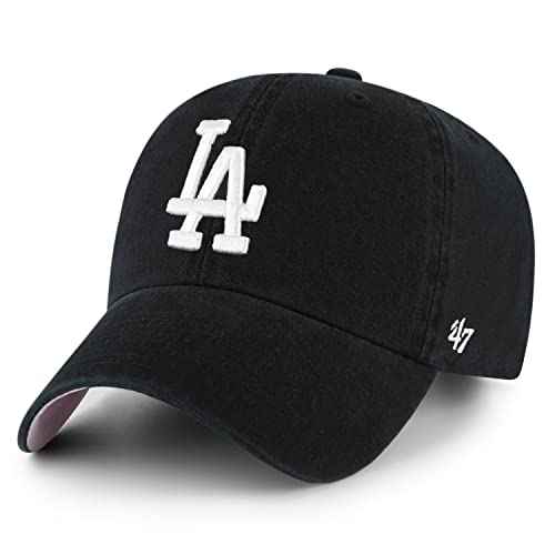 47 Los Angeles Dodgers Ballpark Clean Up Dad Hat Baseball Cap (Black/White/Pink)