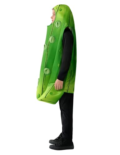 Spooktacular Creations Pickle Costume Kids, Food Themed Fruit Jumpsuit for Child Teens Halloween Dress Up Cosplay Party