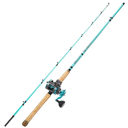 Sougayilang Inshore Fishing Rod Combo with Line Counter Fishing Reel Suitable for Catfish, Salmon/Steelhead, Striper Bass ...